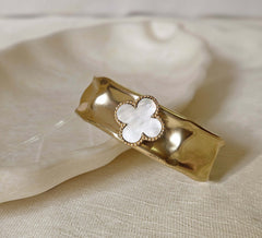 18 K Gold Plated Gemstone cuff Bangle