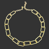 A Broad Cable Chain Choker in Gold Plated SKU6536