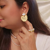 White Gemstone Earrings