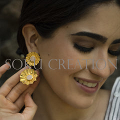 Flower Design of Gemstone Jewelry Set