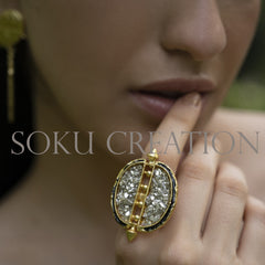 Gold plated Designer Textured Jewelry Set