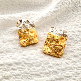 Tone Rectangular Stud Earrings