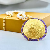 18K Gold Plated Pendant Pear Necklace