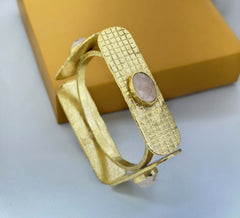 18 K Gold Plated Gemstone Bangle
