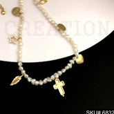 Love Charms With Pearl Beads Necklace SKU6832