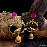 Gold plated Bird Design Drop & Dangle Jhumki Style Earring SKU5660