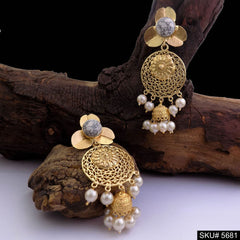 Gold plated Statement Design Drop & Dangle Jhumki Earring SKU5681