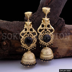 Gold plated Statement Design Drop & Dangle Jhumki Earring SKU5687