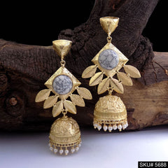 Gold plated Statement Design Drop & Dangle Jhumki Earring SKU5688