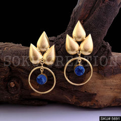 Gold plated Statement Style Drop & Dangle Earring SKU5691
