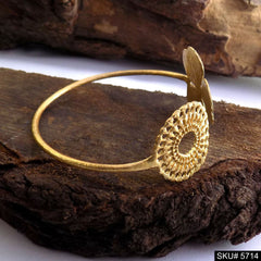 Gold Plated Statement Designer Flower Cuff SKU5714