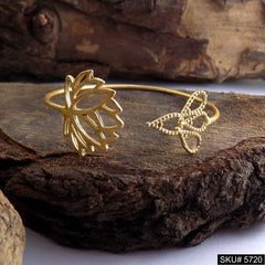 Gold Plated Statement And Flower Unique Designer Cuff SKU5720