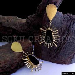 Gold plated Handmade Designer Statement Drop and Dangle Earring SKU5763