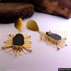 Gold plated Handmade Designer Statement Drop and Dangle Earring SKU5763