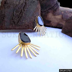 Gold plated Handmade Designer Big Stud Earring SKU5765
