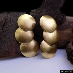 Gold plated Handmade Designer Big Stud Earring SKU5782