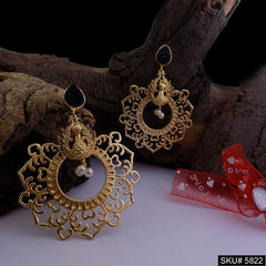 Gold plated Peacock Designer Drop and Dangle Earring SKU5822