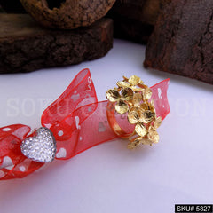 Gold Plated Flower Designer Unique Ring SKU5827