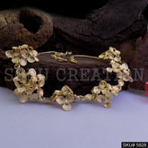 Gold Plated Chain Necklace with Full of Flower Necklace SKU5828