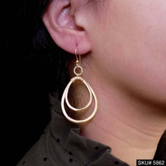 Gold plated Handmade Drop Design style Ear Wire Earring SKU5862