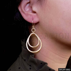 Gold plated Handmade Drop Design style Ear Wire Earring SKU5862