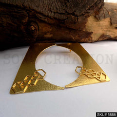 Gold plated Handmade Statement Big Stud Earring SKU5888