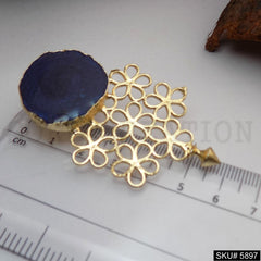 Gold plated Big Stud Designer Earring SKU5897