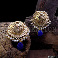 Gold plated Designer Big Stud Earring SKU5915
