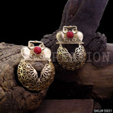 Gold plated Designer Big Stud Earring SKU5931