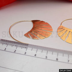 Gold plated Designer Statement Big Hoops Earring SKU5948