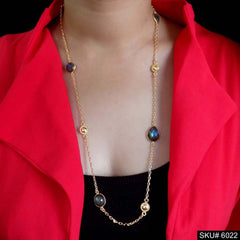 Gold Plated Chain Unique Labradorite Stone Charm in Chain Necklace SKU6022