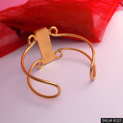 Gold Plated Unique Statement Turquoise or Black Gemstone Designer Cuff SKU6025
