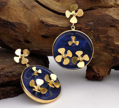 Gold plated Handmade Design Flower Drop and Dangle Earring SKU6060