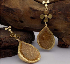 Gold plated Handmade Design Flower Drop and Dangle Earring SKU6067