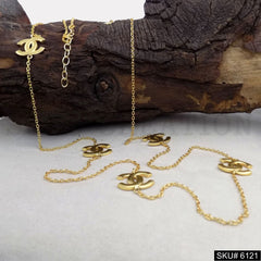 Gold Plated Chain Necklace with Curve Design of Long Chain Necklace SKU6121
