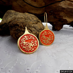 Red Ear Wire Earrings