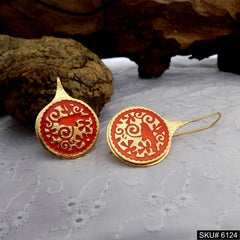 Red Ear Wire Earrings