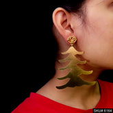 Lotus Christmas Tree Earrings