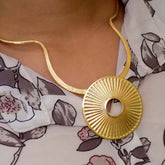 Gold plated Statement Big Pendent Unique Designer Necklace SKU6178