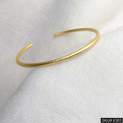 Gold Plated Plain Curved Round Shape Handmade Design of Cuff SKU6383
