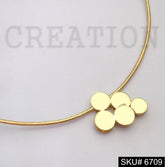 Gold Plated Plain Rounded Vintage Choker With Little Charm SKU6709