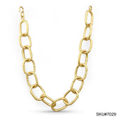 A Thick Broad Chain Choker in Gold Plated SKU7029