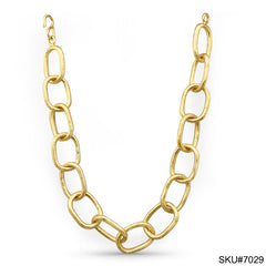 A Thick Broad Chain Choker in Gold Plated SKU7029