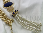 Blue with White combo Unique Design of Necklace SKU7156