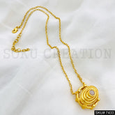 Gold Plated Unique White Stone Doted Style Handmade Charm SKU7433