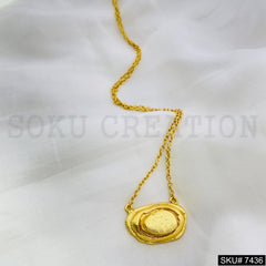 Gold Plated Simple Design of Handmade Chain and Charm SKU7436