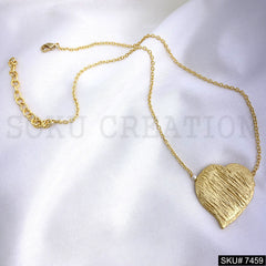Gold Plated Heart Style Handmade Charm With Chain SKU7459