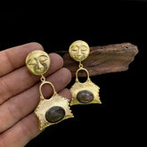 Goddess Face Drop Earring