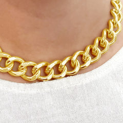 Gold plated Handmade Bold Chain Necklace SKU7497