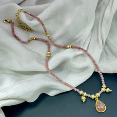 Rhodochrosite Beads Necklace SOKU#7686